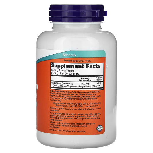 Magnesium Glycinate - NOW® | 180 Tabletas