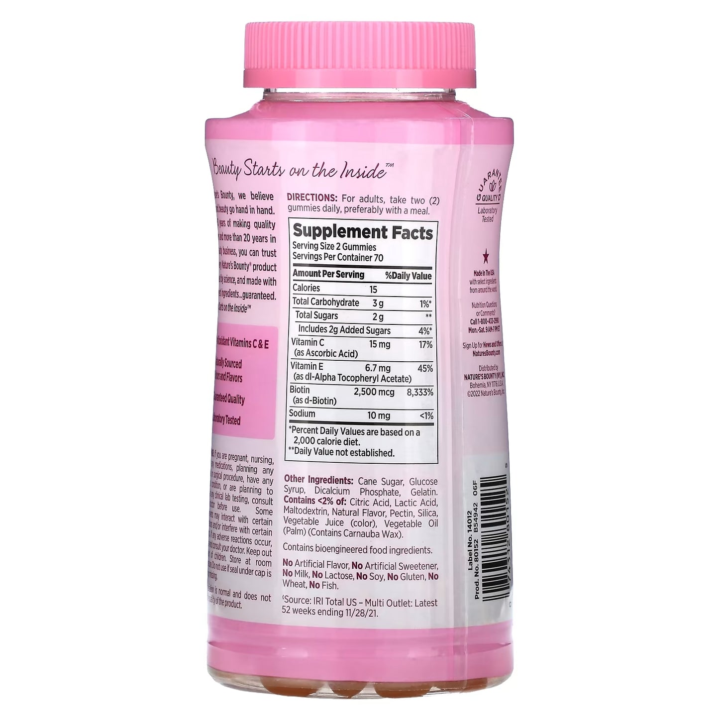 🍓 Nature’s Bounty Hair, Skin & Nails Gummies – 140 gomitas