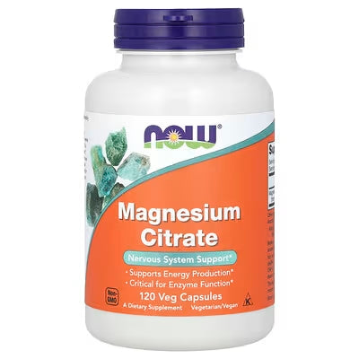 Magnesium Citrate – NOW® | 120 Cápsulas Vegetarianas