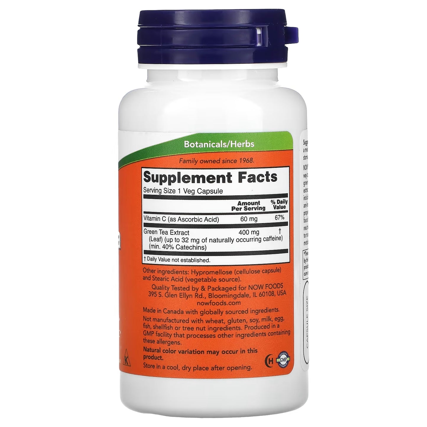 🍵 NOW Foods – Green Tea Extract 400 mg + Vitamina C | 100 cápsulas